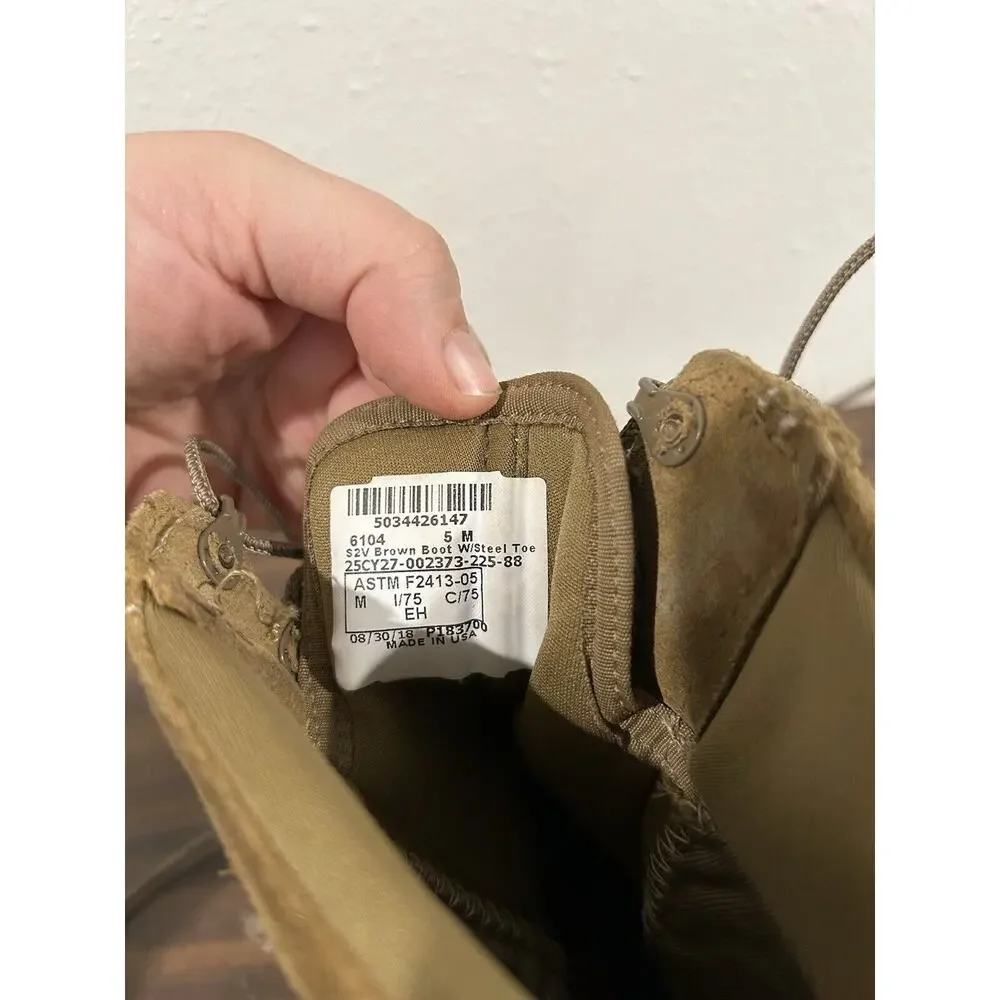 Rocky S2V Steel Toe Tactical Military Boots Coyote Brown Mens Size 5 6104 Combat